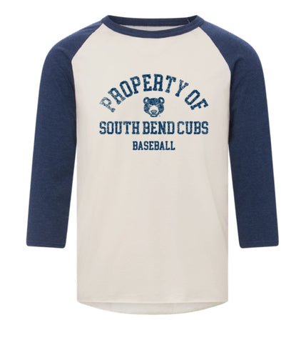 South Bend Cubs Baseball 3/4 Quarter Sleeve T-Shirt