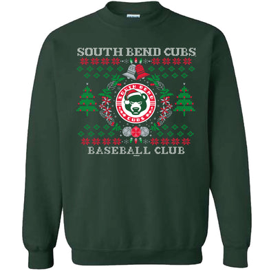 South Bend Cubs Wreath Christmas Crewneck Sweatshirt
