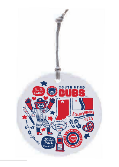 South Bend Cubs Holiday Ornament by Julia Gash