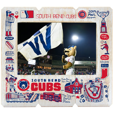 South Bend Cubs Wood Picture Frame by Julia Gash