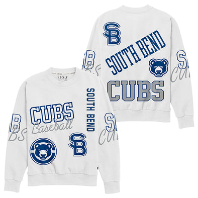 South Bend Cubs Women's All Over Print Kelsey Crewneck Sweatshirt