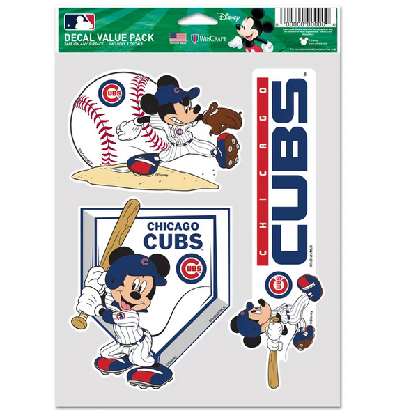 Chicago Cubs Mickey Mouse Decal 3 pack