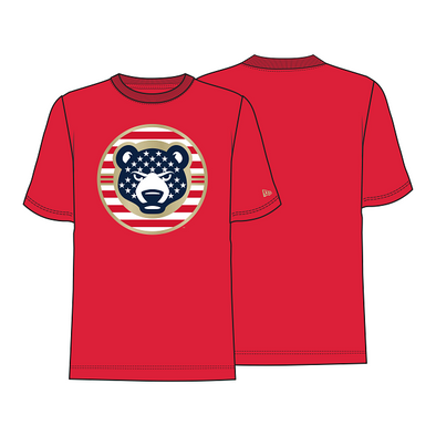 New Era South Bend Cubs Men's Stars & Stripes Tee Red