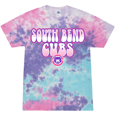 South Bend Cubs Girls Cotton Candy Tie Dye Tee