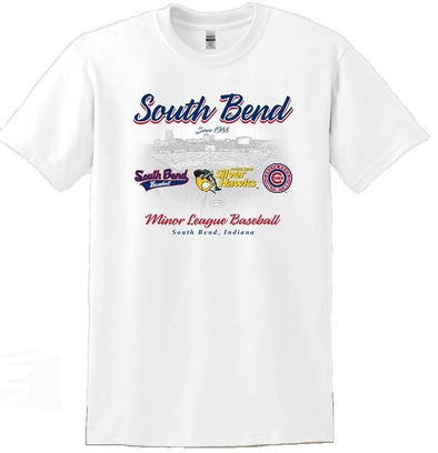 South Bend Cubs Throwback Primary Tee ft. Silver Hawks