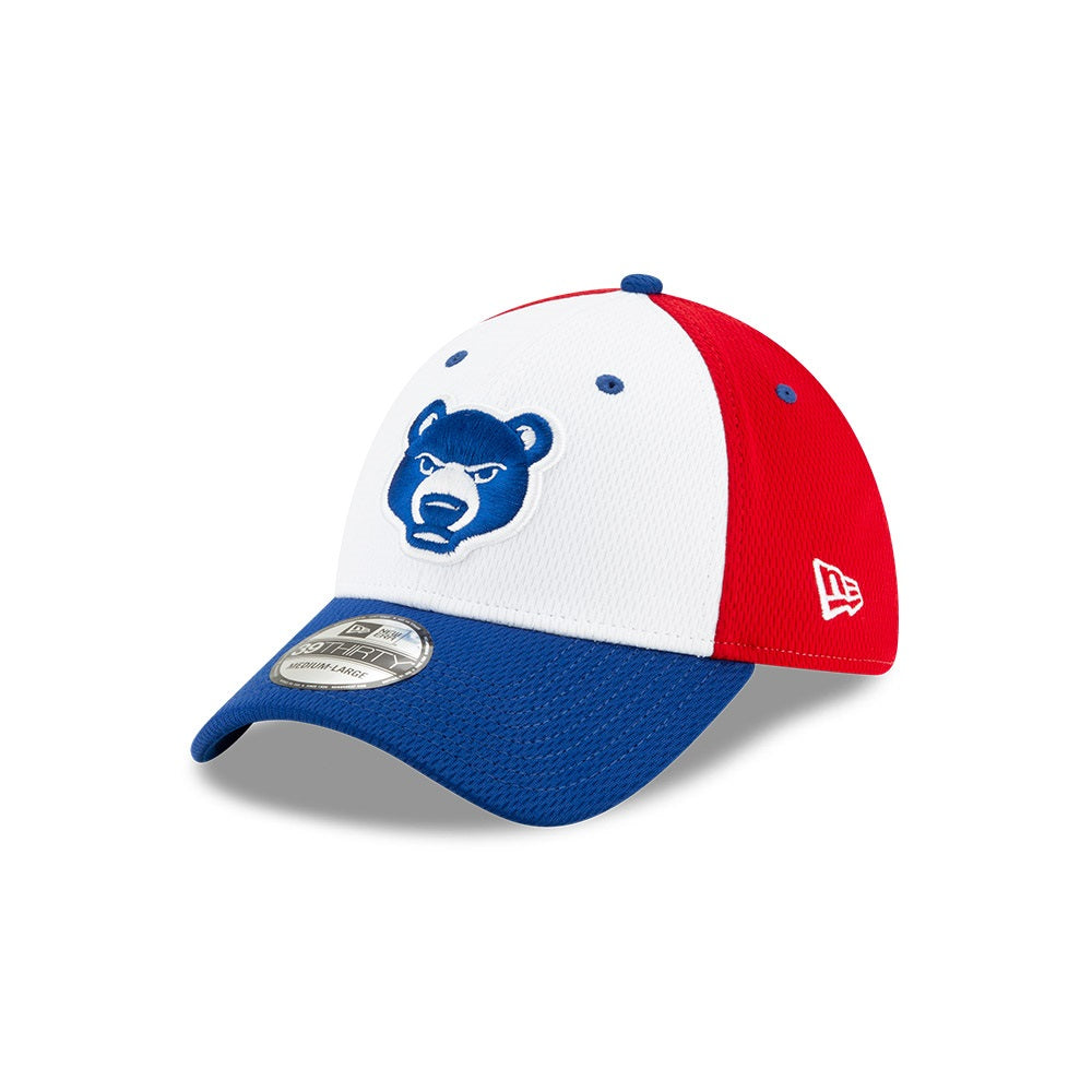 South Bend Cubs MILB Strapback Hat Red White Blue Spellout 