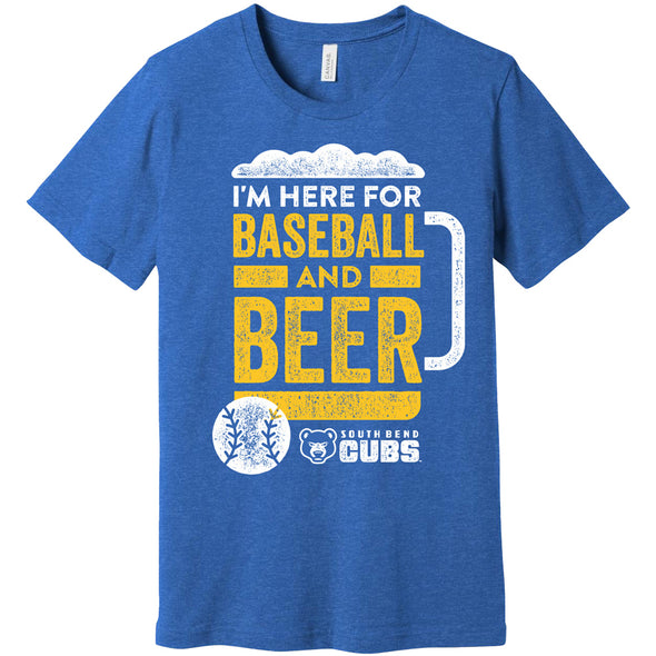 South Bend Cubs Men's Baseball & Beer Tee