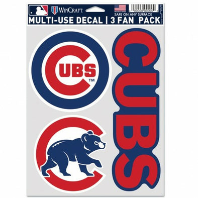 Chicago Cubs 3pk Fan Decal